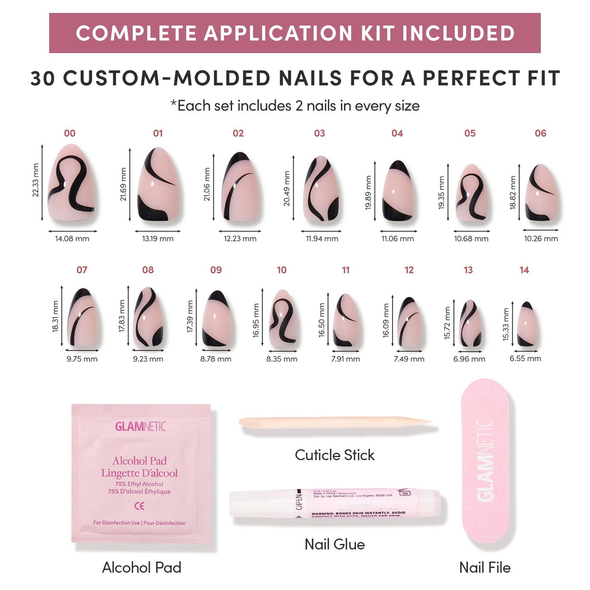 Glamnetic Press On Nails on a hand model