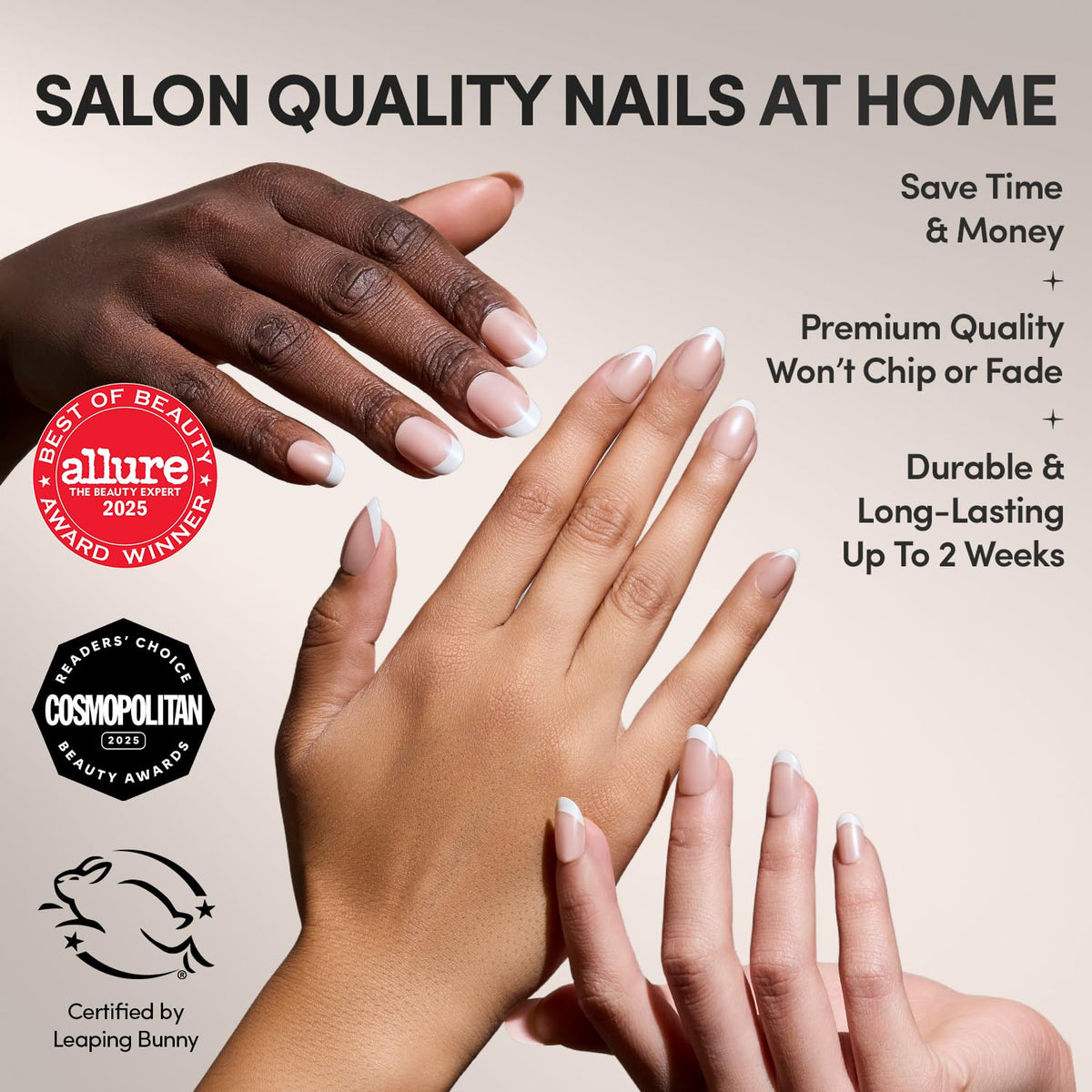 Glamnetic Press On Nails semi-transparent glazed finish close-up