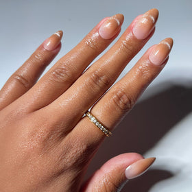 Glamnetic Press On Nails Short Almond Brown Sugar Cat Eye front view