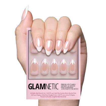 Glamnetic Press On Nails Short Almond full kit packaging