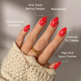 Glamnetic Press On Nails Short Almond Glazed Finish with tools