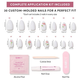 Glamnetic Press On Nails Short Almond Glossy application process