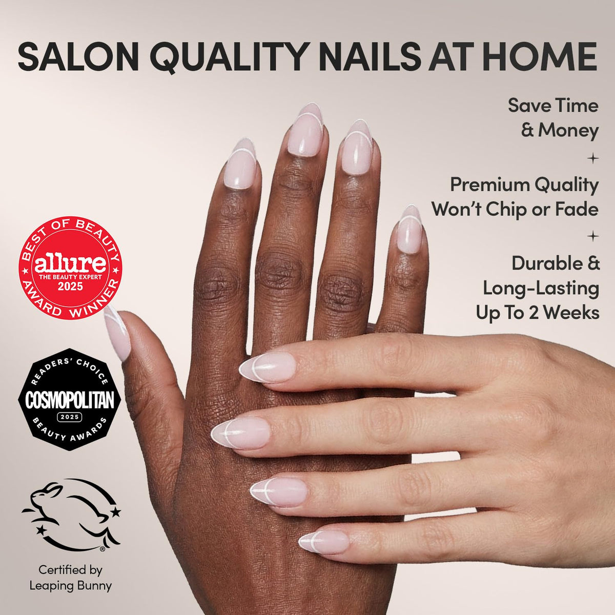 Glamnetic Press On Nails Short Almond Glossy assorted sizes