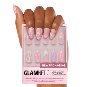 Glamnetic Press On Nails Short Almond glossy front view