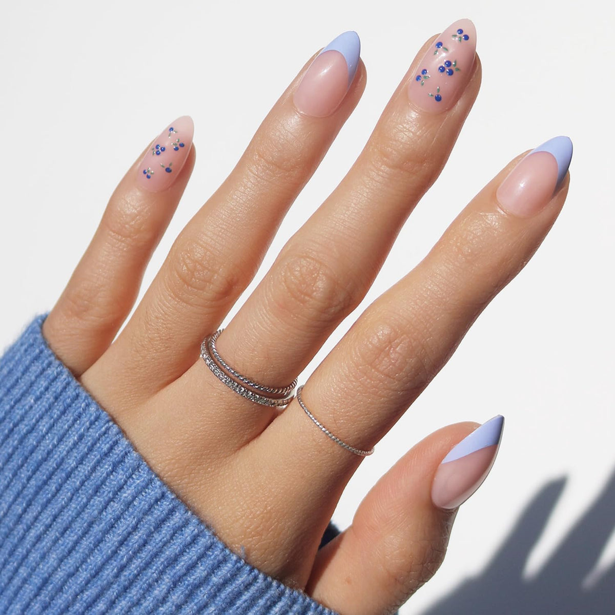 Glamnetic Press On Nails Short Almond Glossy full kit front view