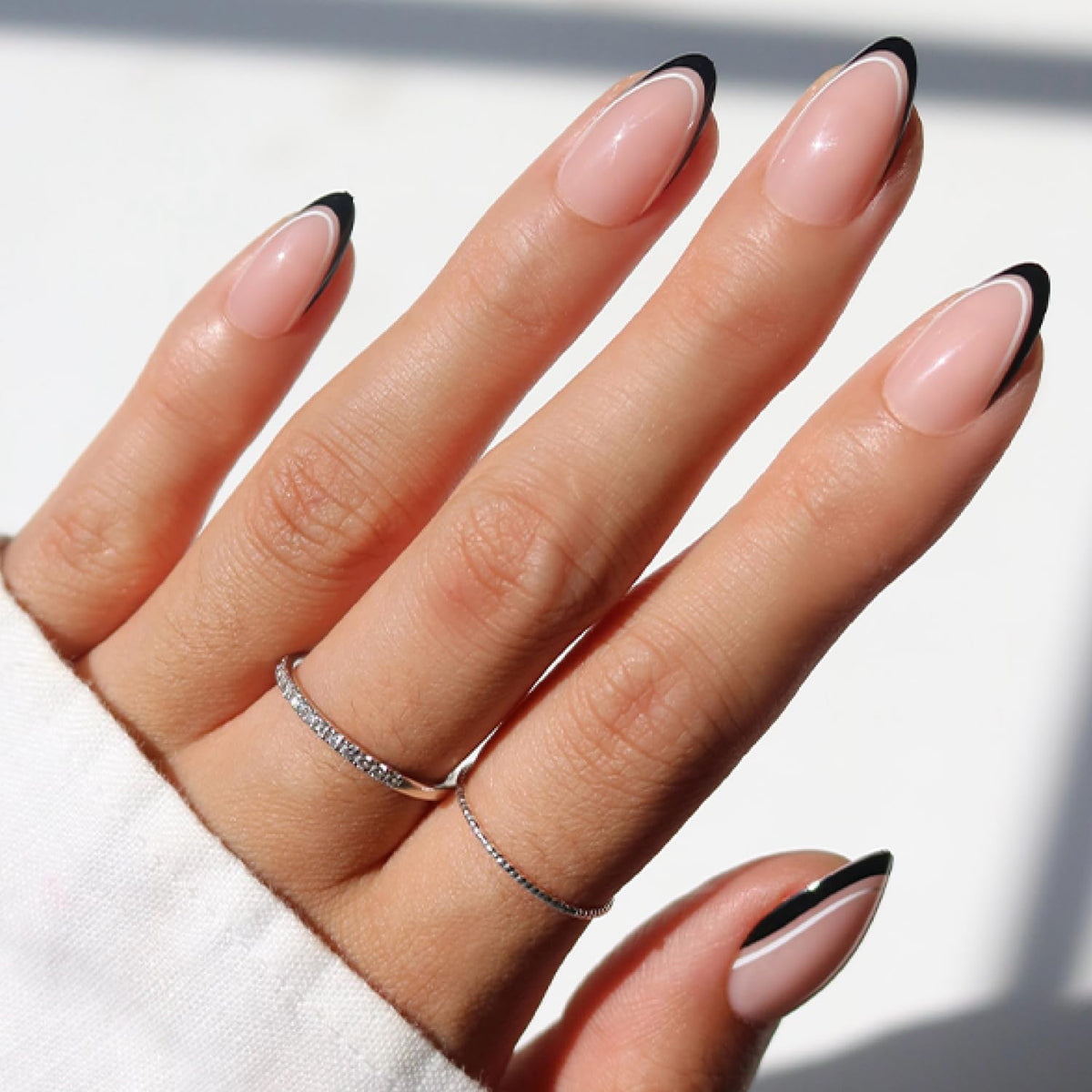 Glamnetic Press On Nails Short Almond Glossy full kit front view