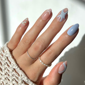 Glamnetic Press On Nails Short Almond Glossy full kit front view