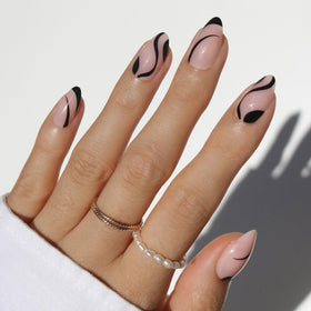 Glamnetic Press On Nails Short Almond Glossy full kit front view