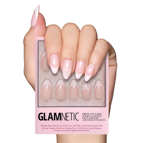 Glamnetic Press On Nails Short Almond Glossy full kit front view