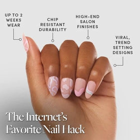 Glamnetic Press On Nails Short Almond glossy in storage box