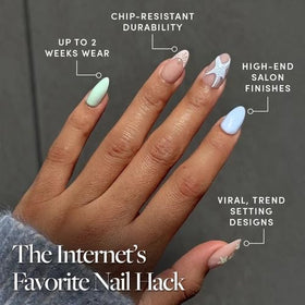 Glamnetic Press On Nails Short Almond Glossy in various sizes