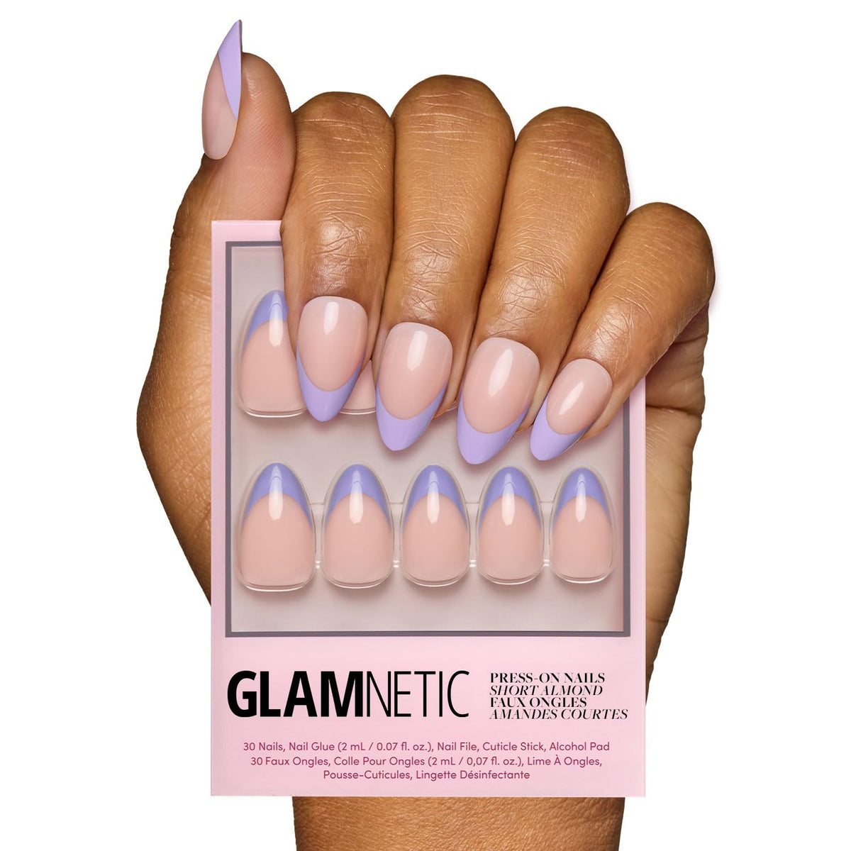 Glamnetic Press On Nails Short Almond Glossy Kit front view