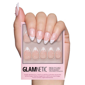 Glamnetic Press On Nails Short Almond glossy kit front view