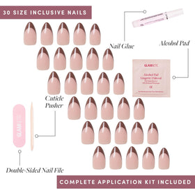 Glamnetic Press On Nails Short Almond Glossy nails in use