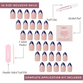 Glamnetic Press On Nails Short Almond Glossy semi-transparent finish