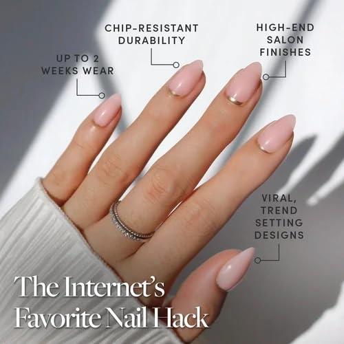 Glamnetic Press On Nails Short Almond in storage box