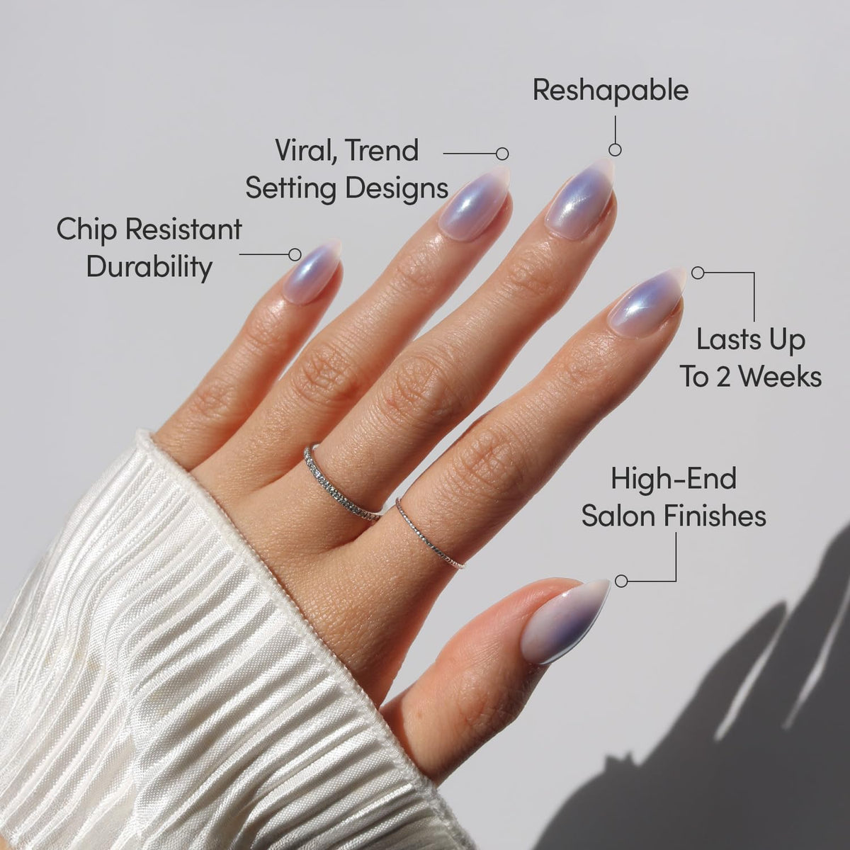Glamnetic Press On Nails Short Almond in various sizes
