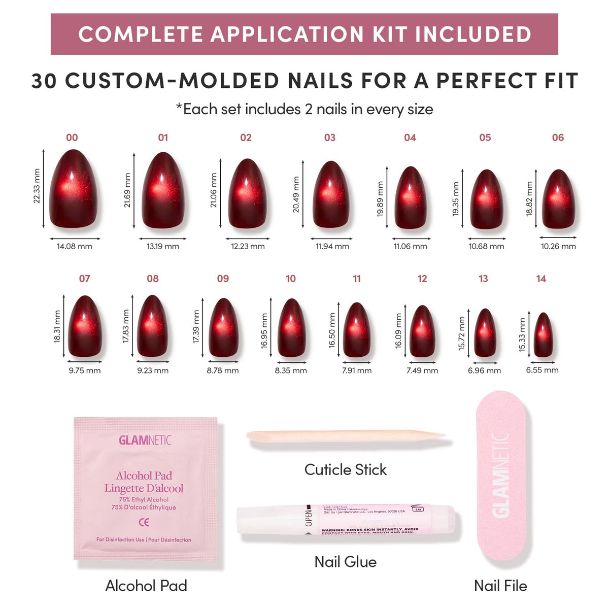Glamnetic Press On Nails Short Almond Jelly on hands