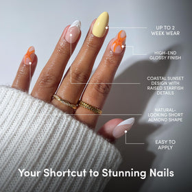Glamnetic Press On Nails Short Almond kit contents