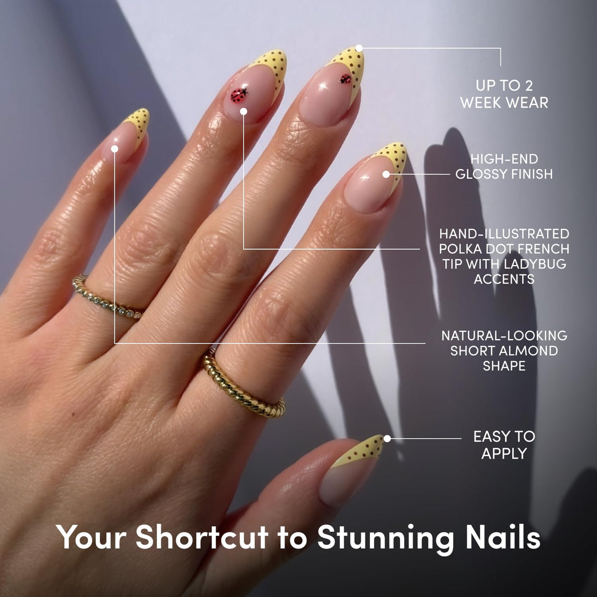 Glamnetic Press On Nails Short Almond kit contents
