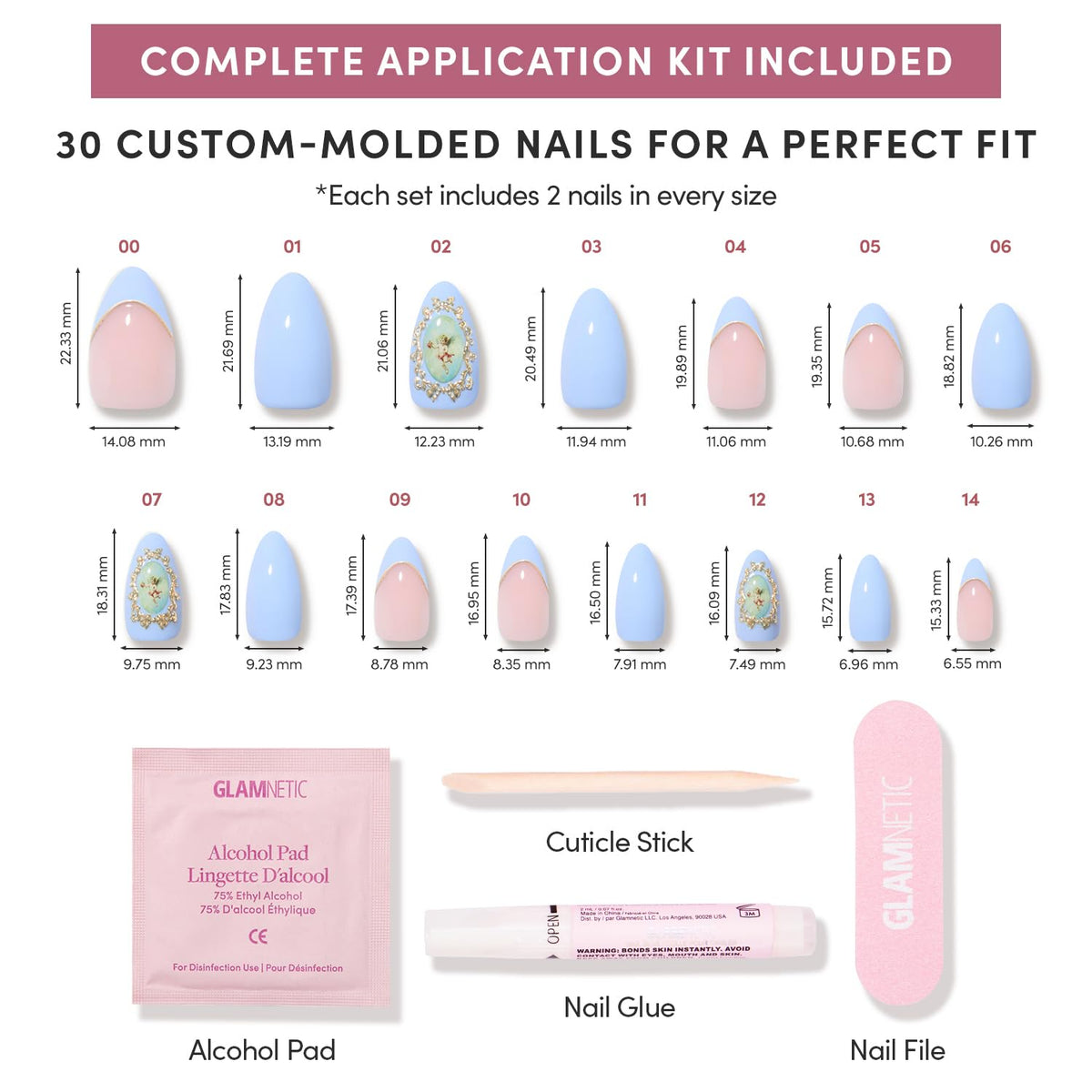 Glamnetic Press On Nails Short Almond lifestyle scene on hands