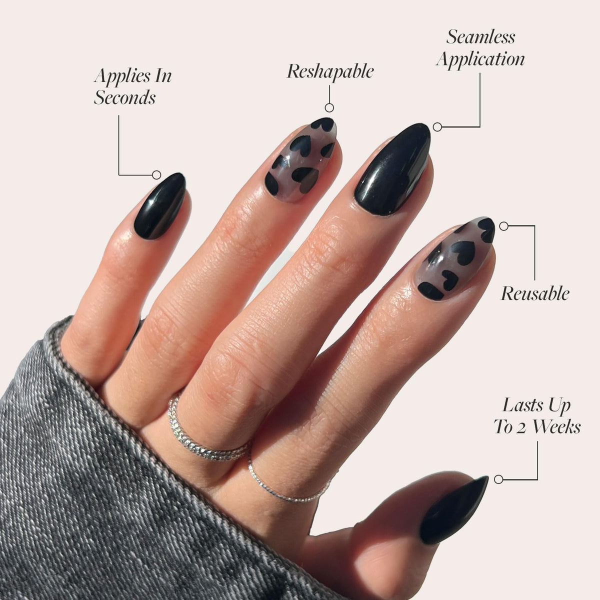 Glamnetic Press On Nails Short Almond Love Me Not storage box