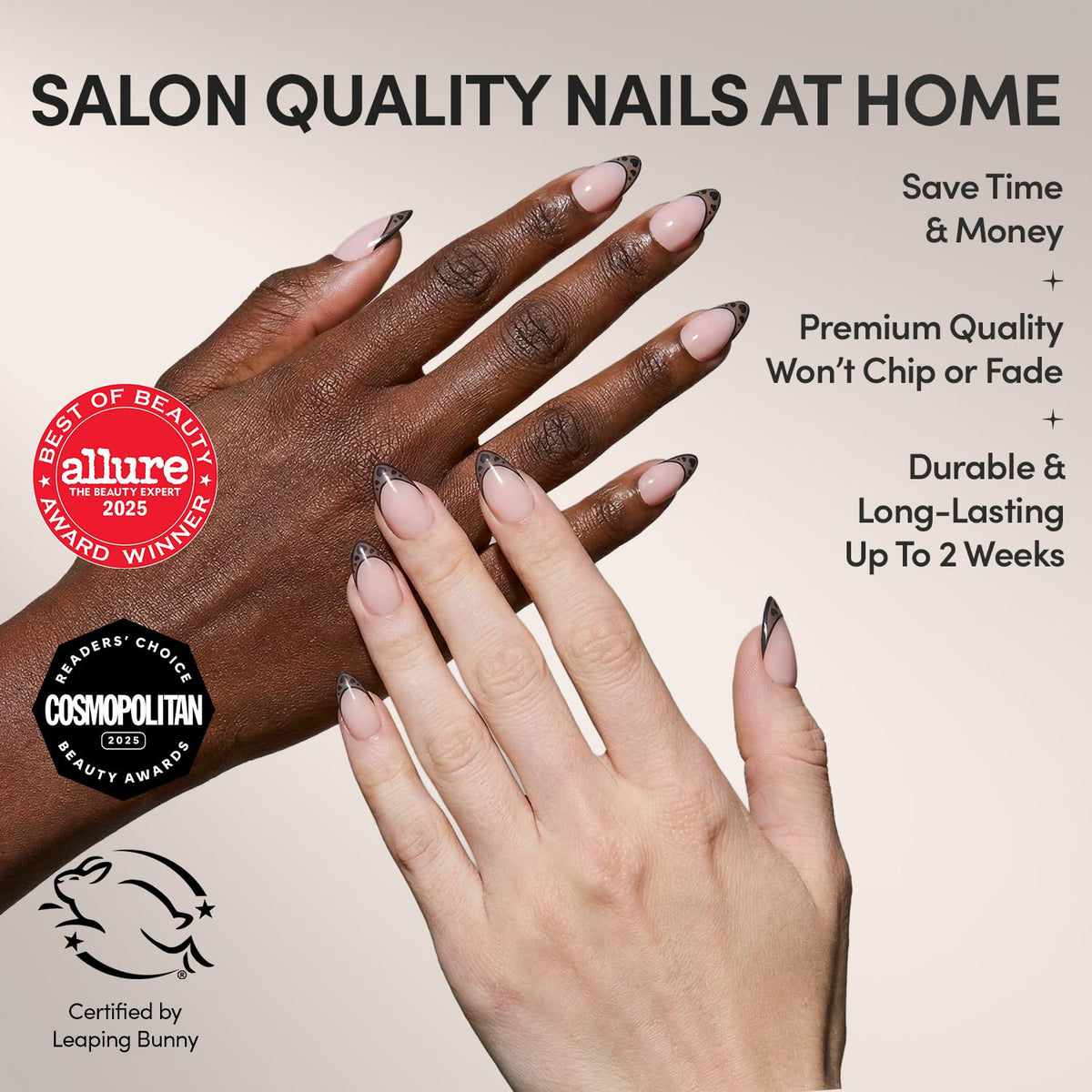 Glamnetic Press On Nails Short Almond Love Noir storage box