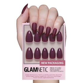 Glamnetic Press On Nails Short Almond Matte full kit front view
