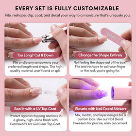Glamnetic Press On Nails Short Almond nails in various sizes