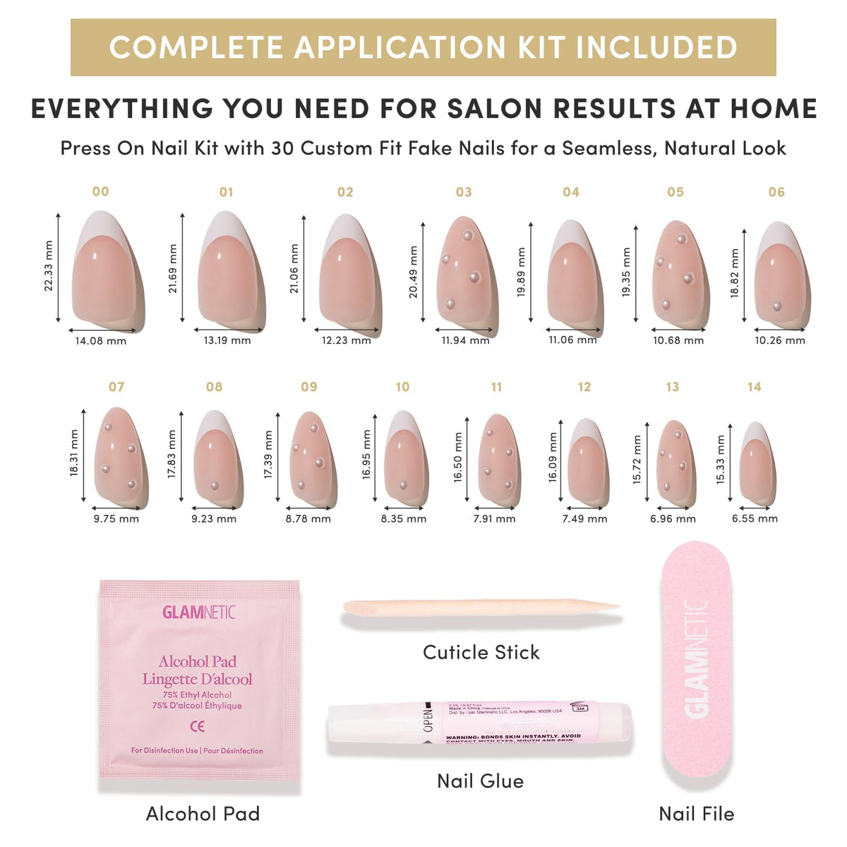 Glamnetic Press On Nails Short Almond packaging