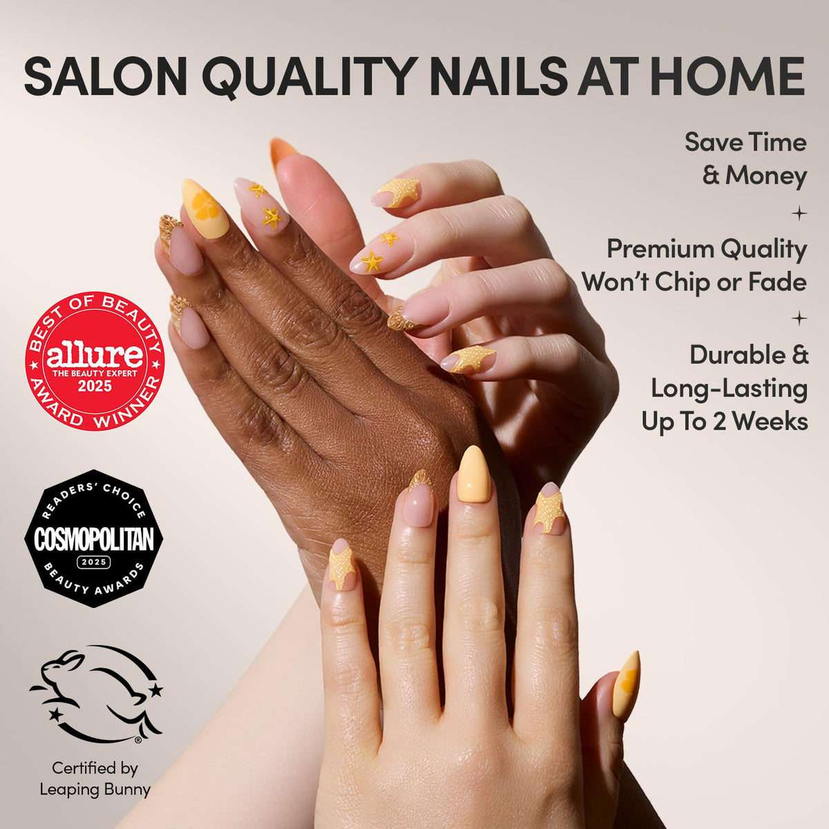 Glamnetic Press On Nails Short Almond packaging with 30 pieces