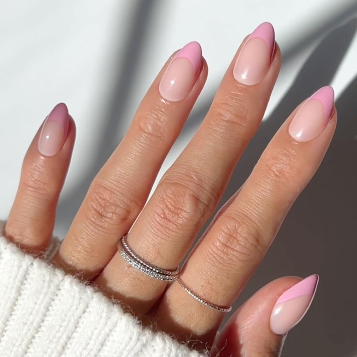 Glamnetic Press On Nails Short Almond Pink Macaron front view