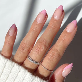 Glamnetic Press On Nails Short Almond Pink Macaron front view