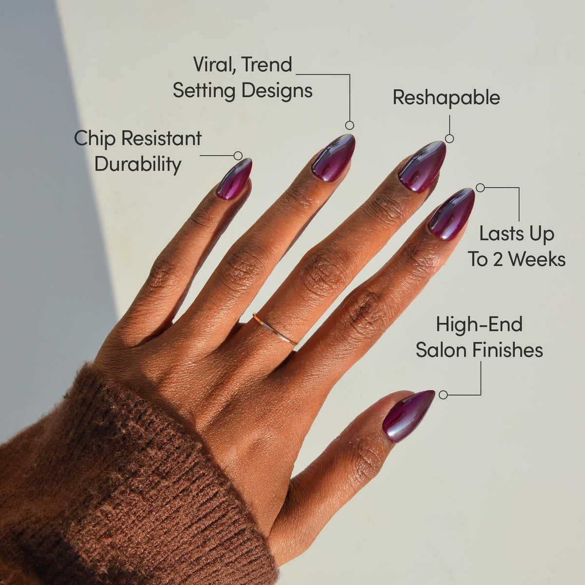 Glamnetic Press On Nails Short Almond storage box and accessories