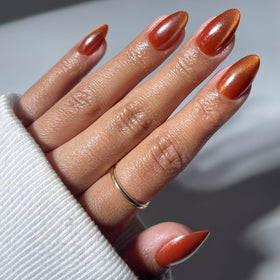 Glamnetic Press On Nails Short Almond Velvet 30 Pc Kit front view