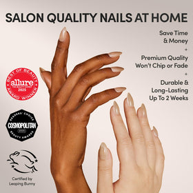 Glamnetic Press On Nails Short Almond Velvet Finish close-up of nails