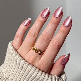 Glamnetic Press On Nails Short Almond Velvet Finish front view