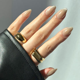 Glamnetic Press On Nails Short Almond Velvet Finish full kit front view