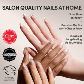 Glamnetic Press On Nails Short Almond Velvet Finish side view