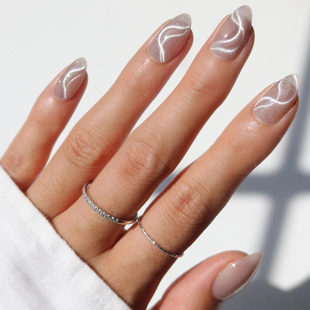 Glamnetic Press On Nails Short Almond Velvet full kit front view