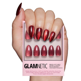 Glamnetic Press On Nails Short Almond Velvet kit front view