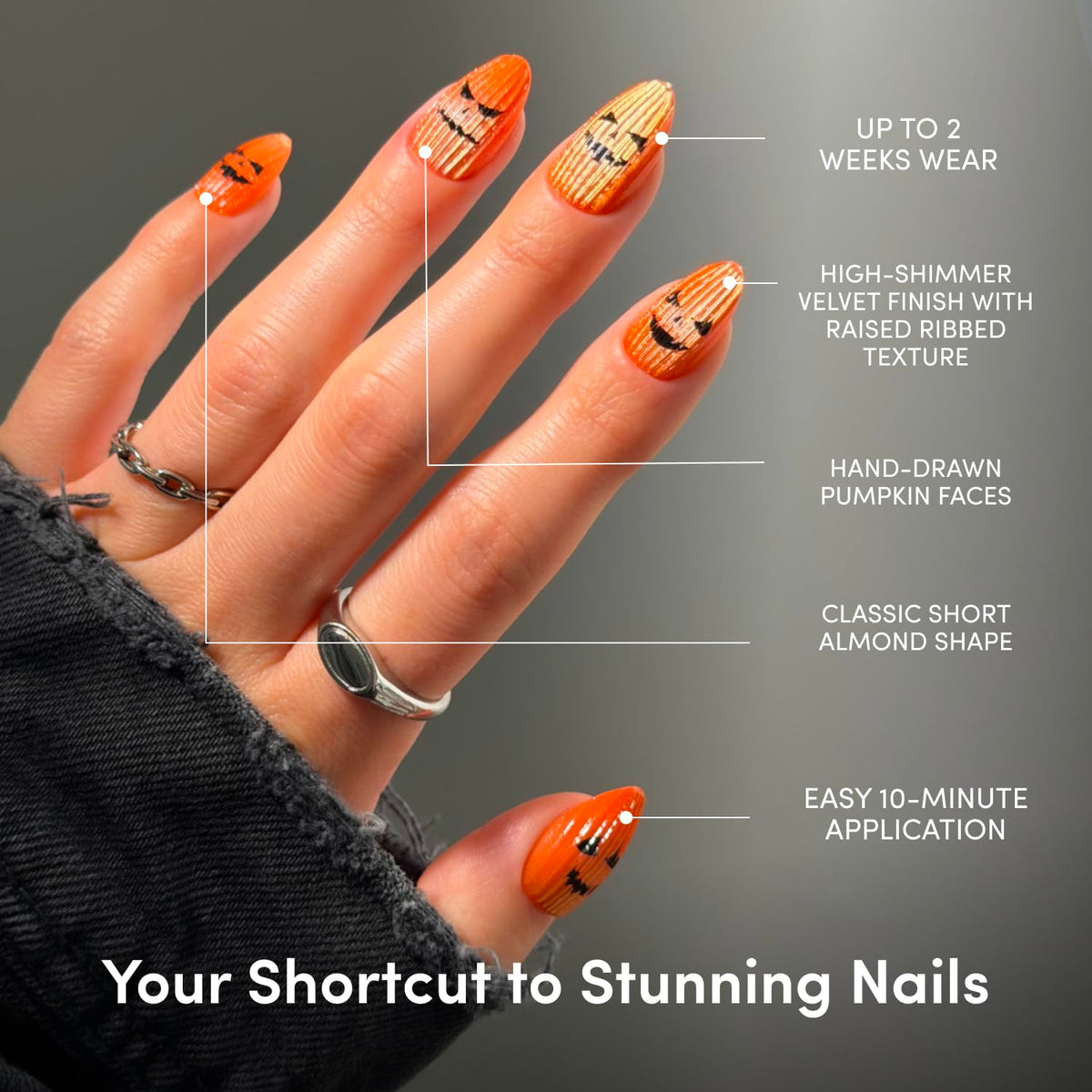 Glamnetic Press On Nails Short Almond Velvet with included accessories