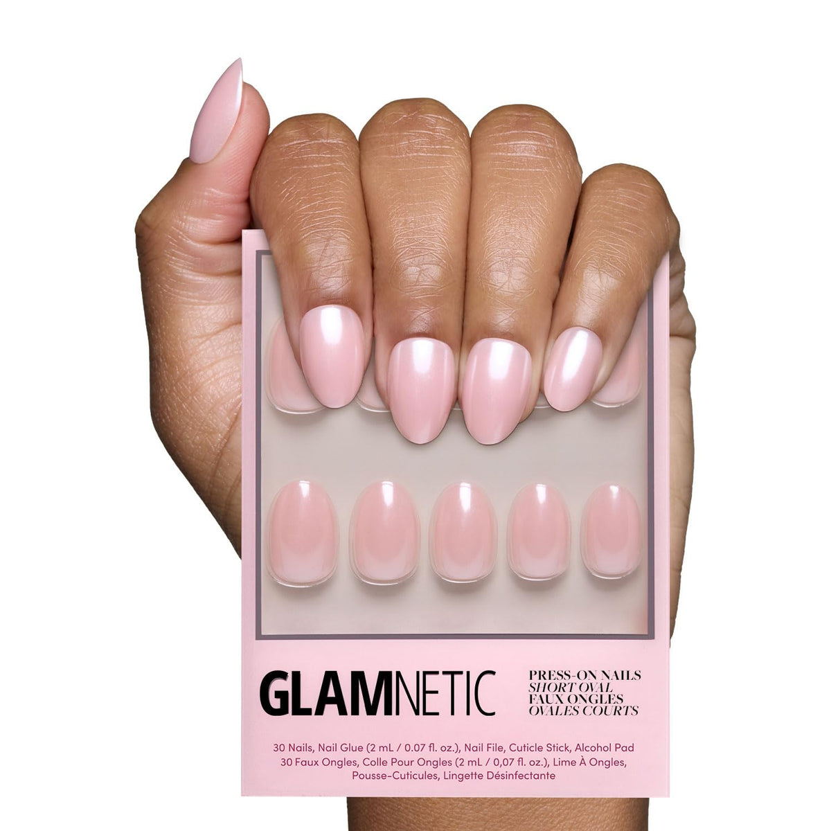Glamnetic Press On Nails Short Oval Glazed Kit front view
