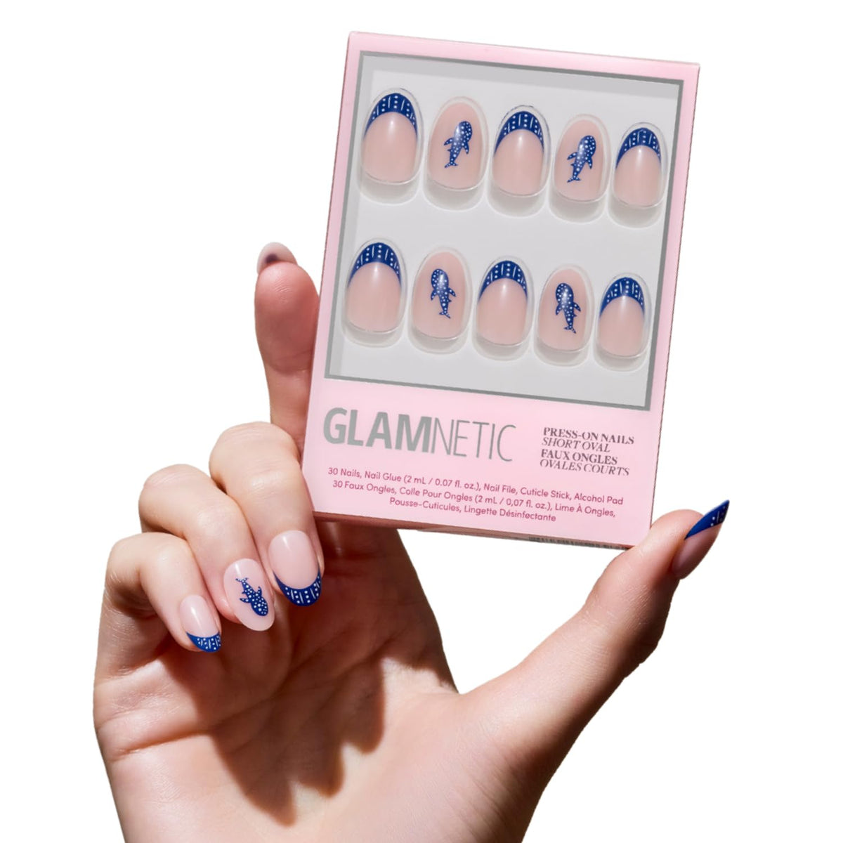 Glamnetic Press On Nails Short Oval Glossy full kit front view
