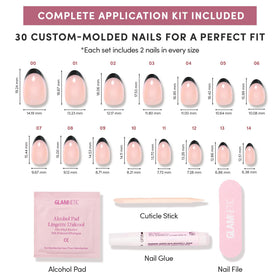 Glamnetic Press On Nails Short Oval Glossy in various sizes