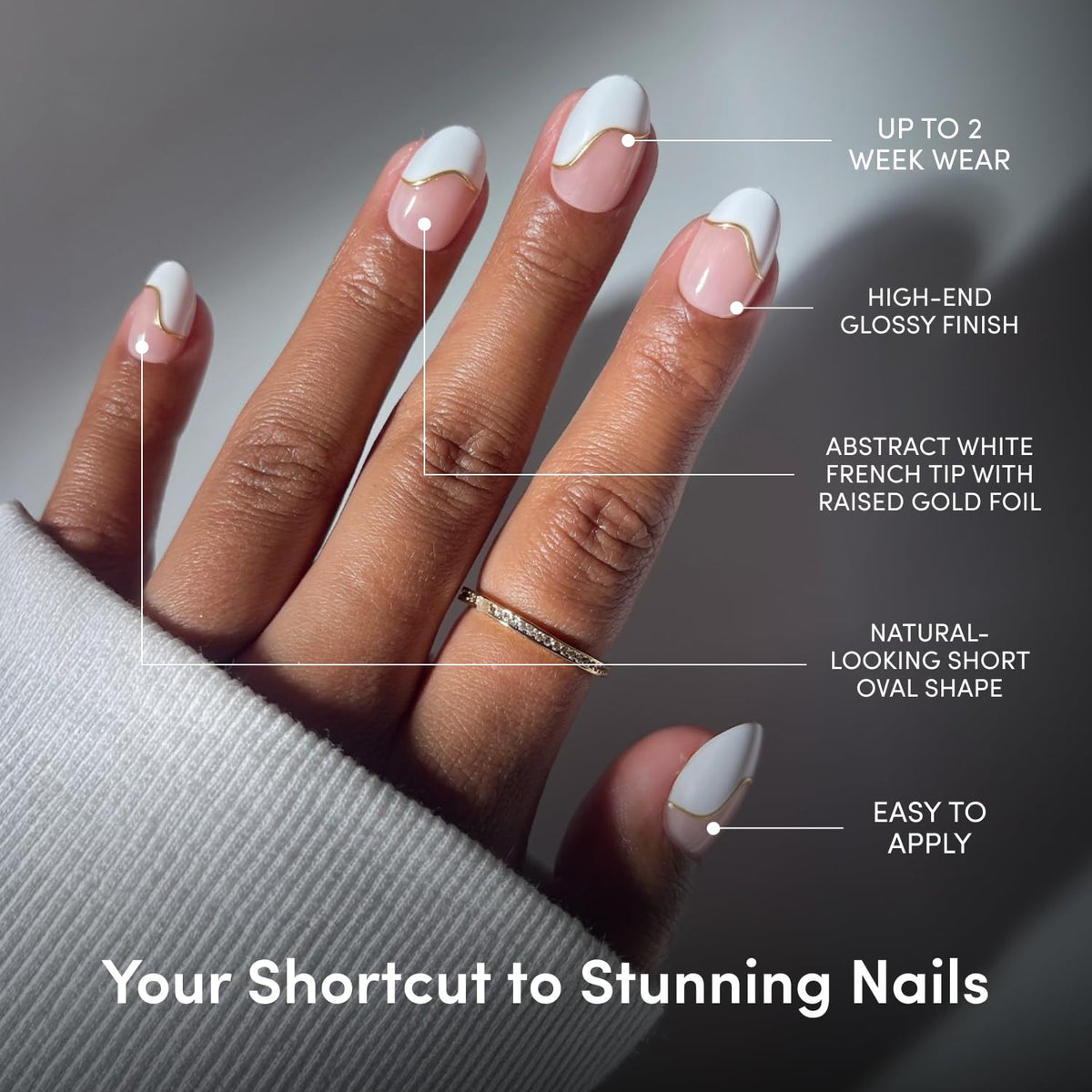 Glamnetic Press On Nails short oval glossy nails close-up