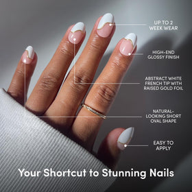Glamnetic Press On Nails short oval glossy nails close-up