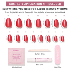 Glamnetic Press On Nails Short Oval Glossy nails in hand