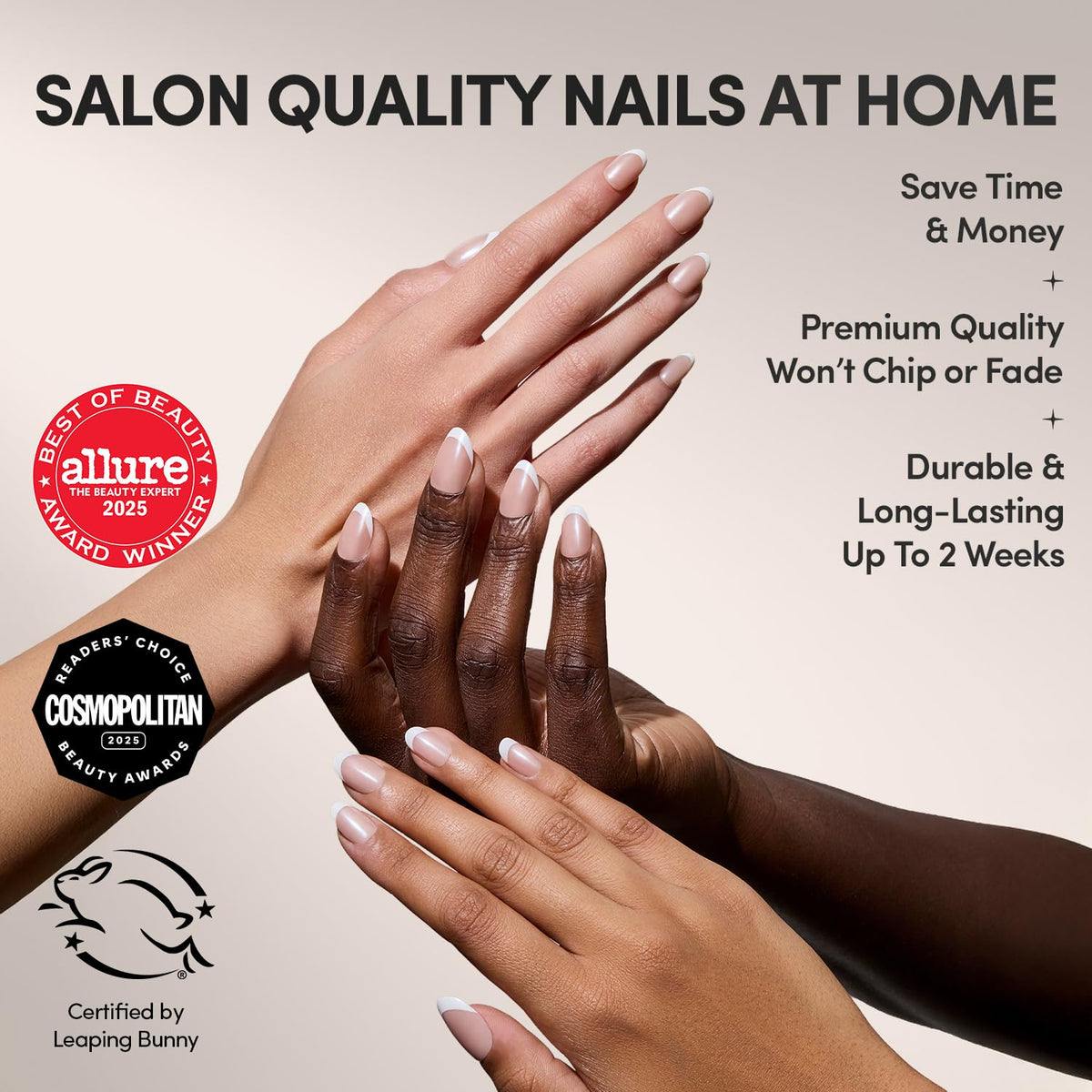 Glamnetic Press On Nails Short Oval Glossy nails in storage box
