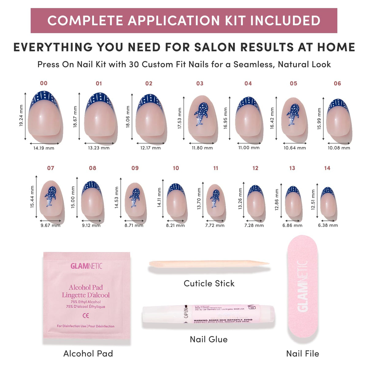 Glamnetic Press On Nails Short Oval Glossy on a hand